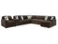 Midnight-Madness Chocolate 4-Piece Sectional and Oversized Chair