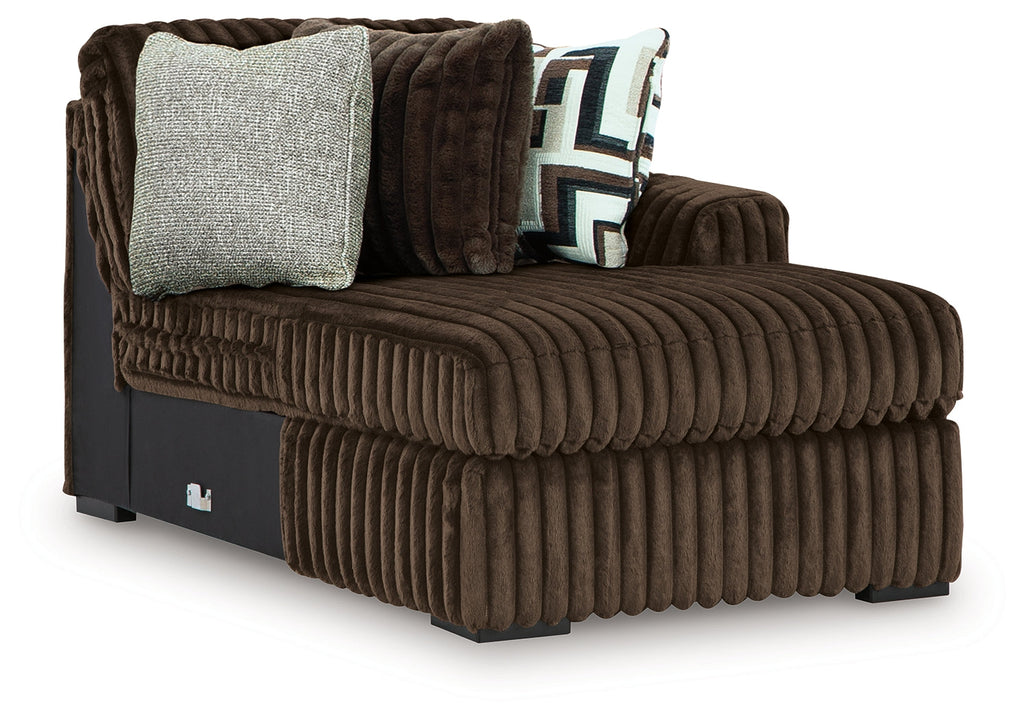 Midnight-Madness Chocolate 4-Piece Sectional and Oversized Chair