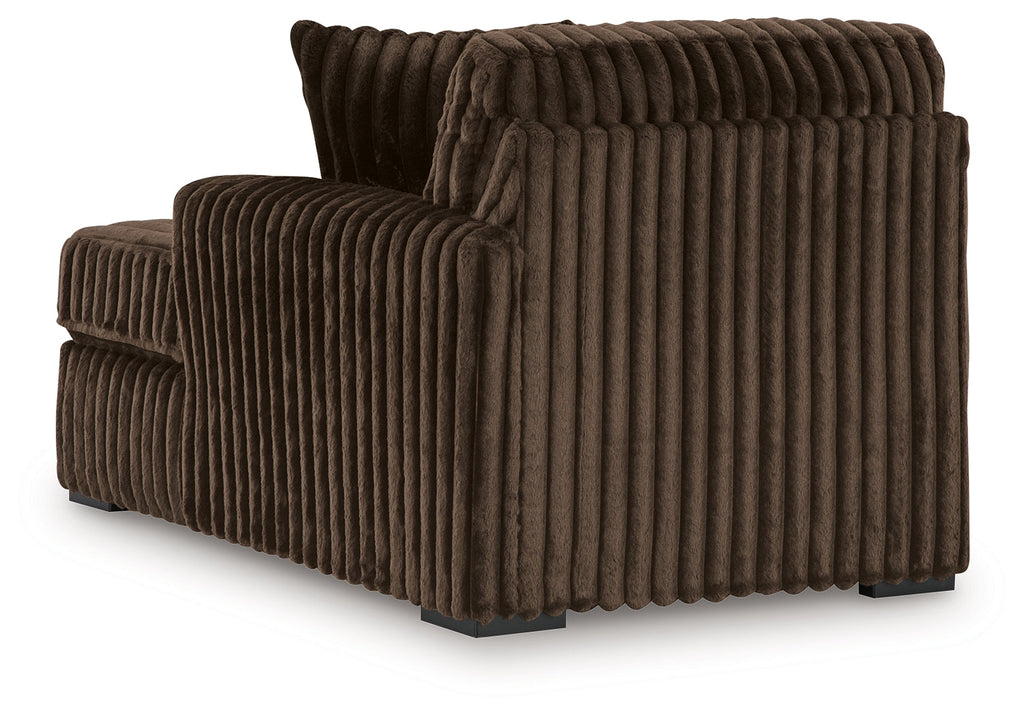 Midnight-Madness Chocolate 4-Piece Sectional and Oversized Chair