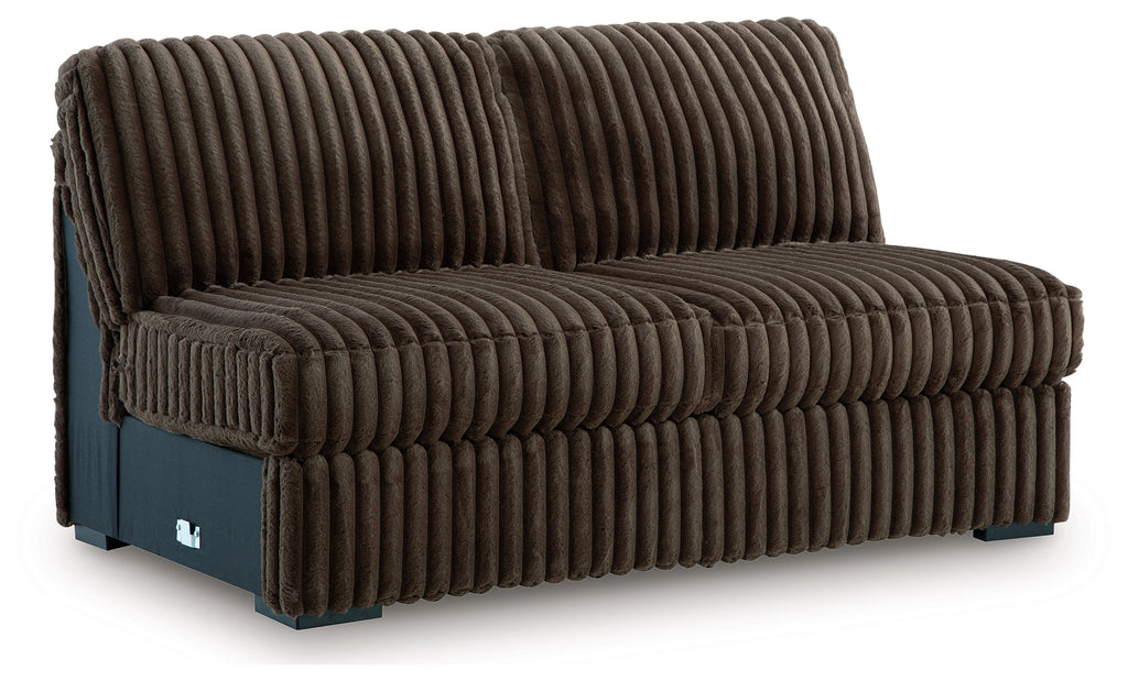 Midnight-Madness Chocolate 4-Piece Sectional and Oversized Chair