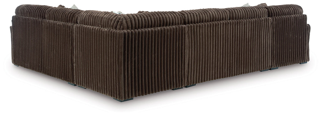 Midnight-Madness Chocolate 4-Piece Sectional with Chaise