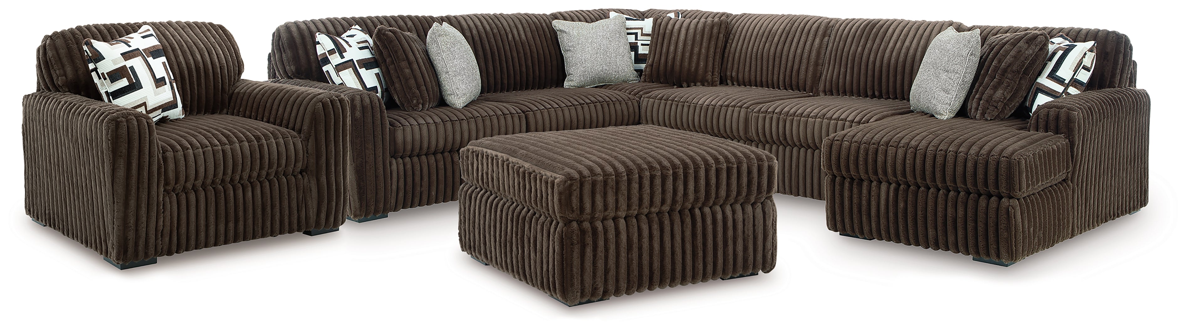 Midnight-Madness Chocolate 4 Pc Sectional