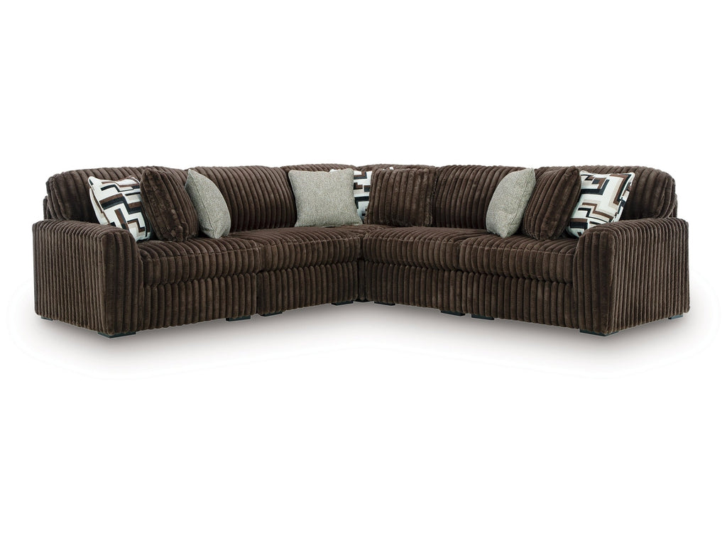 Midnight-Madness Chocolate 5-Piece Sectional