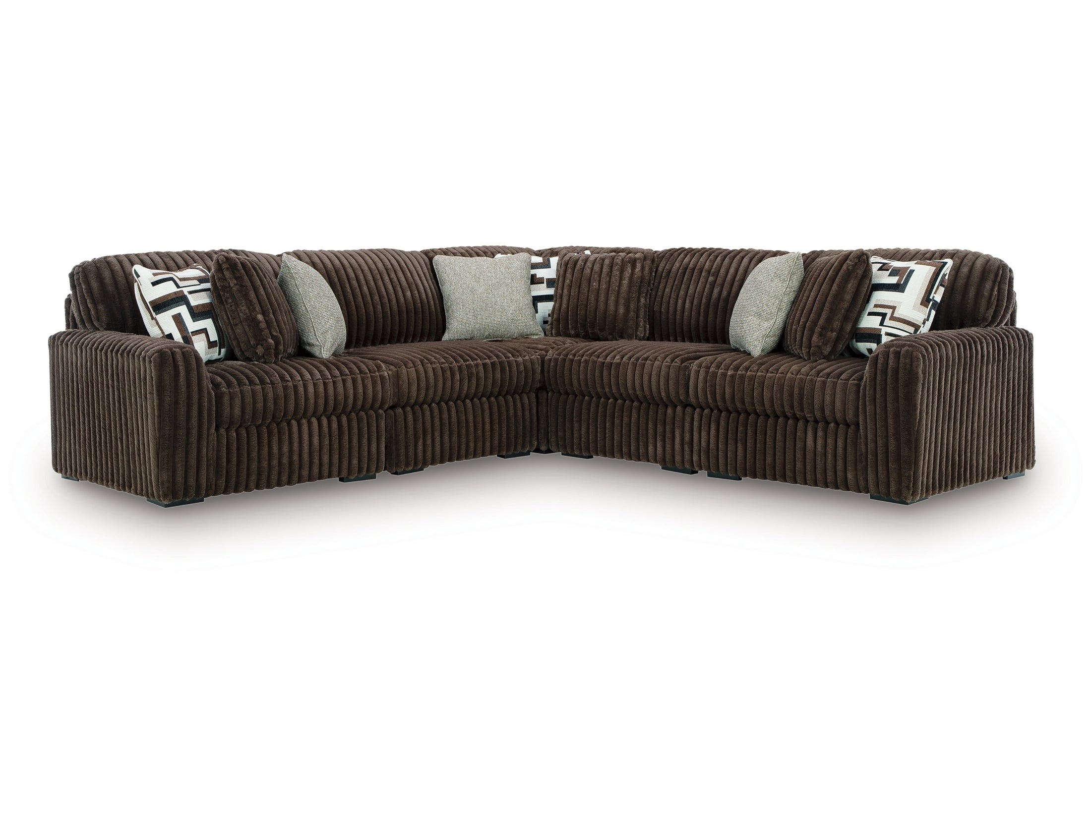 Midnight-Madness Chocolate 5-Piece Sectional