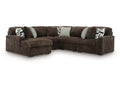Midnight-Madness Chocolate 5-Piece Sectional with Left Chaise