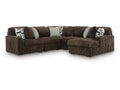 Midnight-Madness Chocolate 5-Piece Sectional with Right Chaise