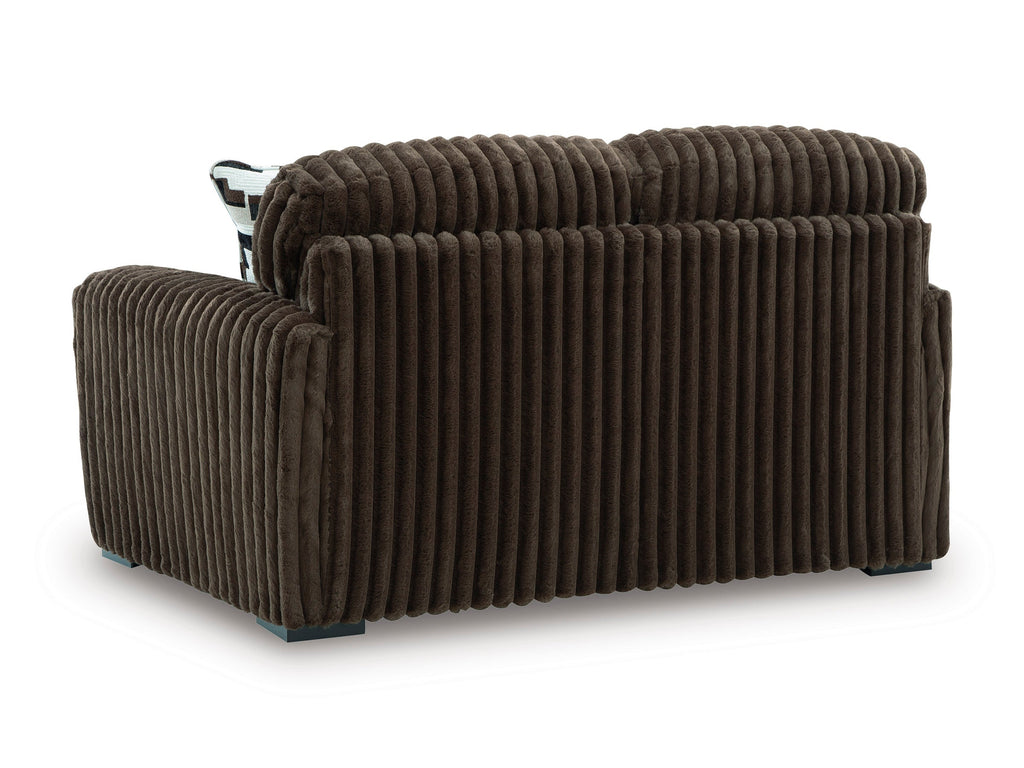 Midnight-Madness Chocolate Corduroy Sofa and Loveseat Living Room Set