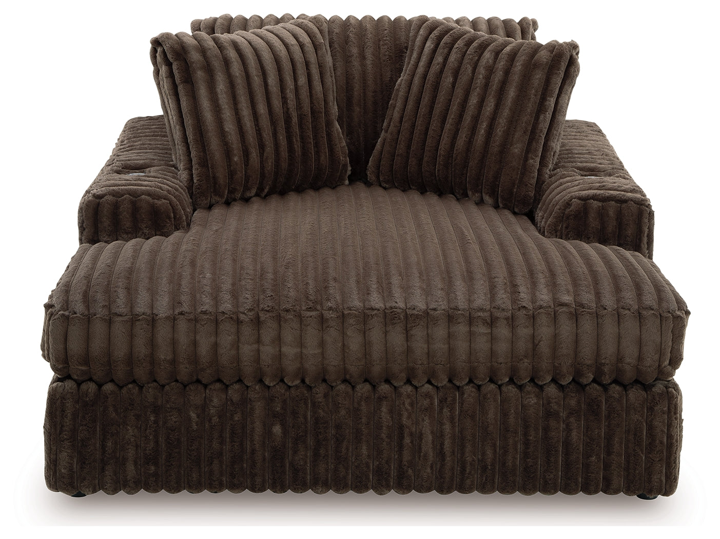 Midnight-Madness Chocolate Loveseat, Oversized Chaise and Ottoman