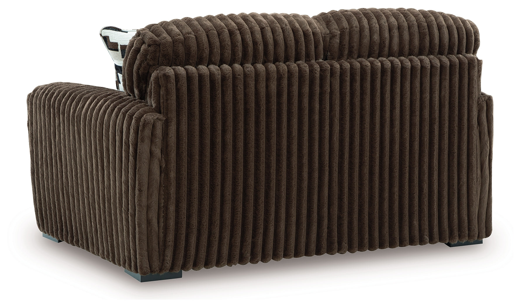 Midnight-Madness Chocolate Loveseat, Oversized Chaise and Ottoman
