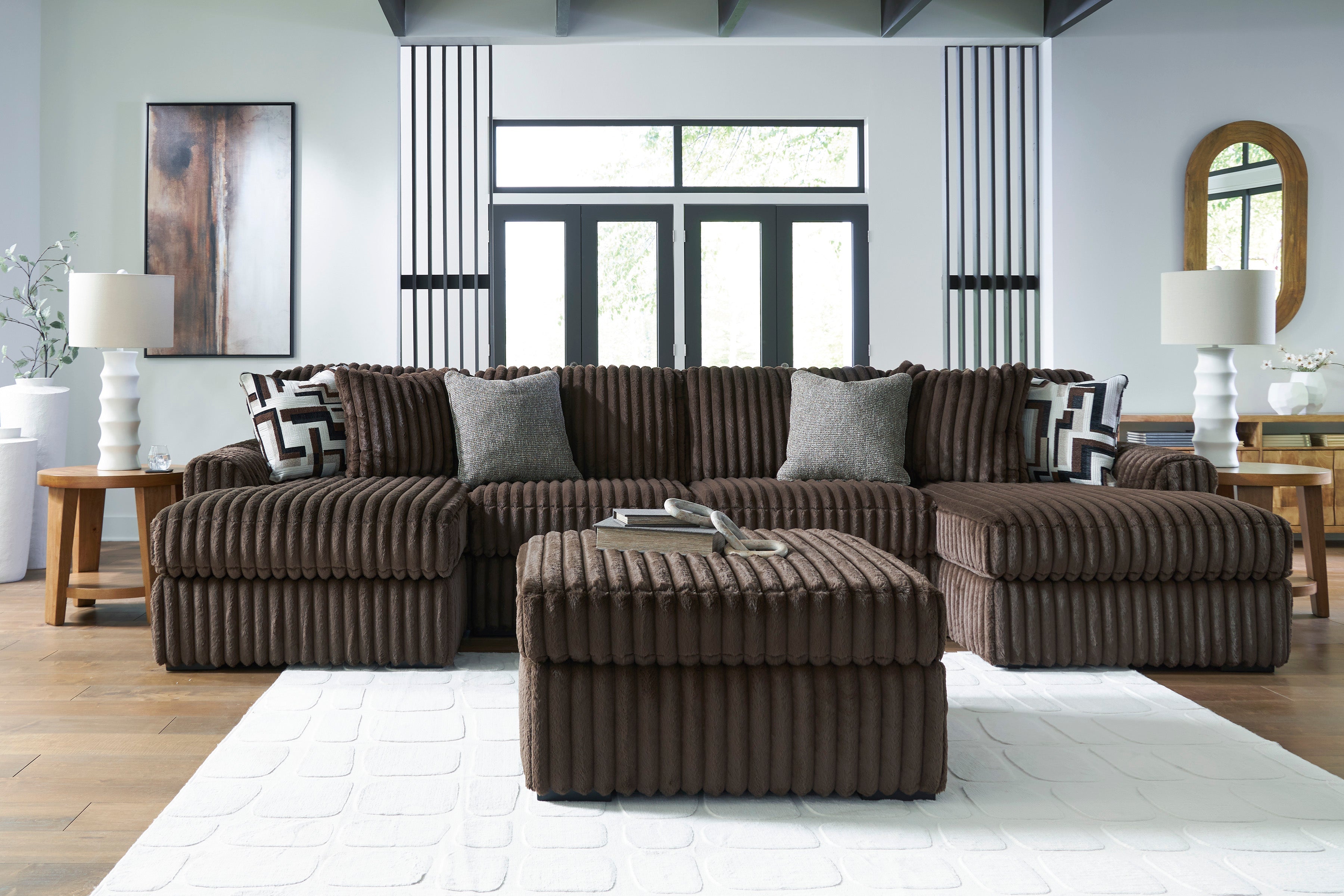 Midnight-Madness Chocolate Oversized Accent Ottoman