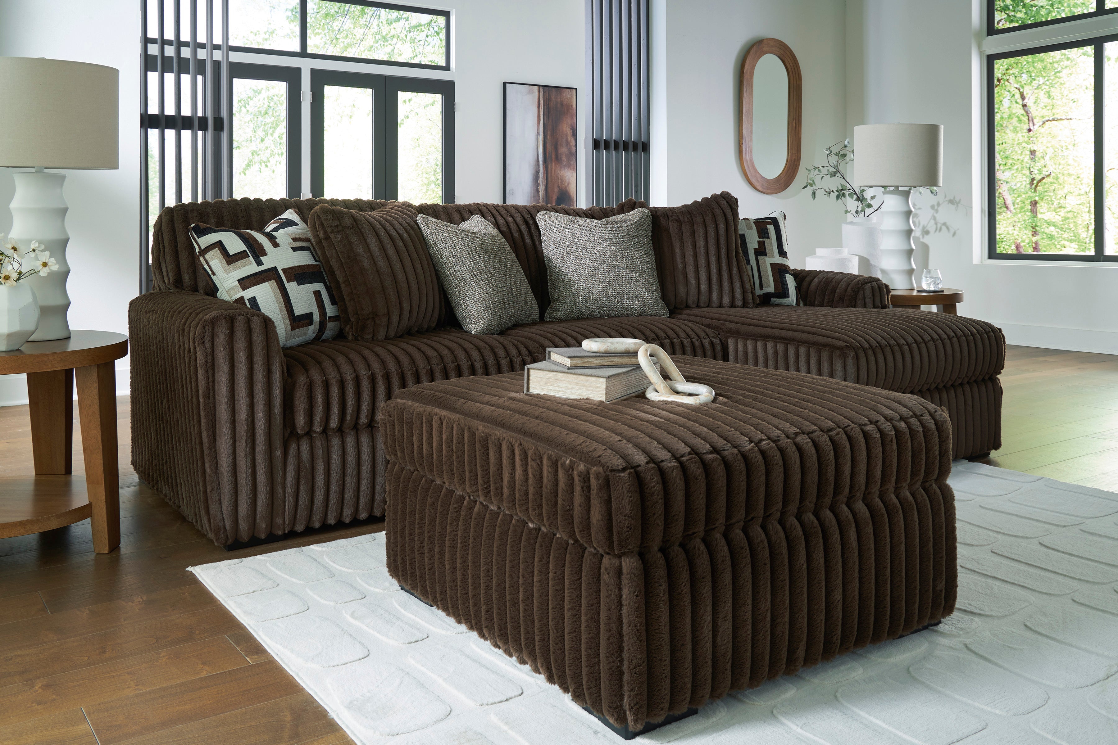 Midnight-Madness Chocolate Oversized Accent Ottoman
