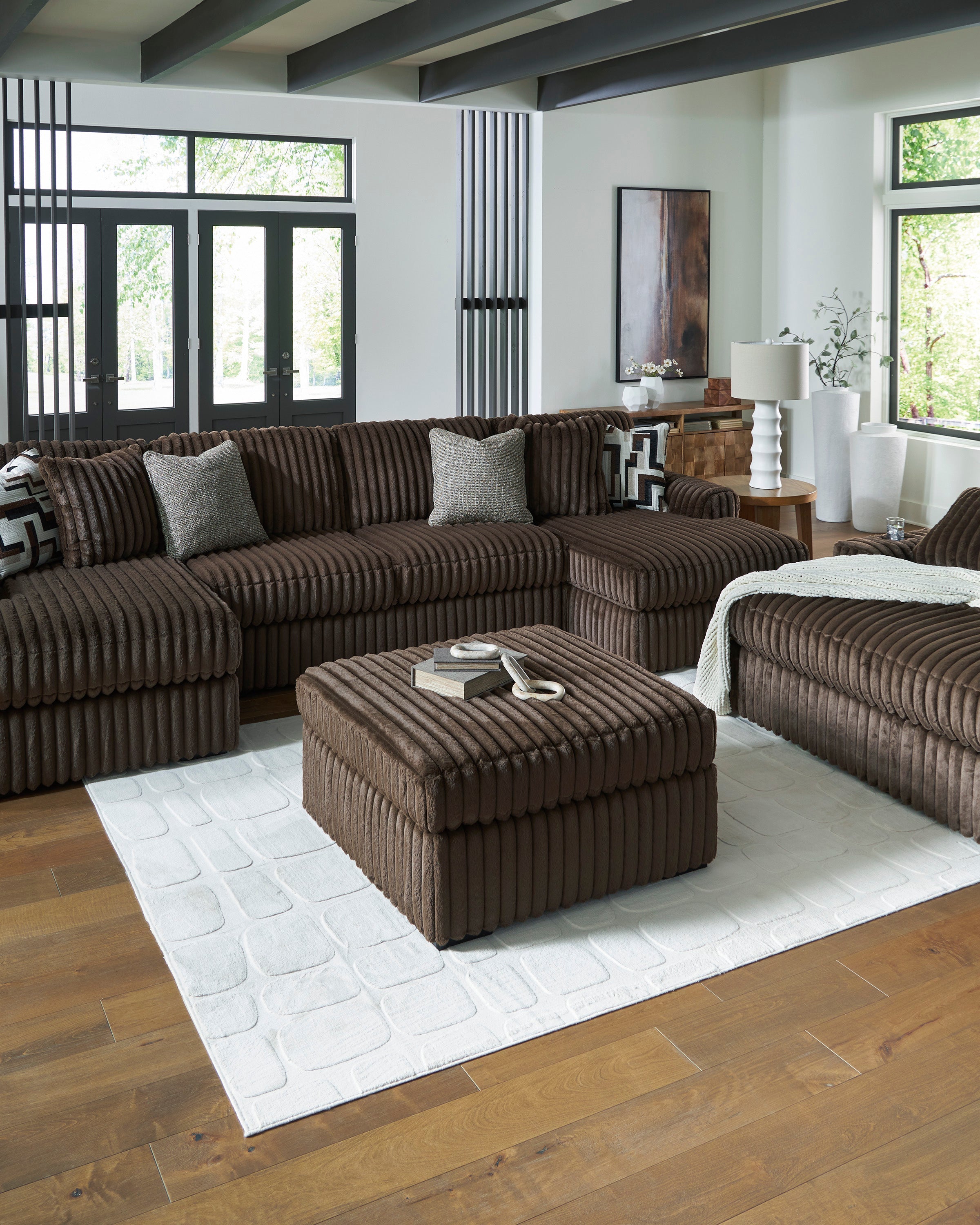 Midnight-Madness Chocolate Oversized Accent Ottoman