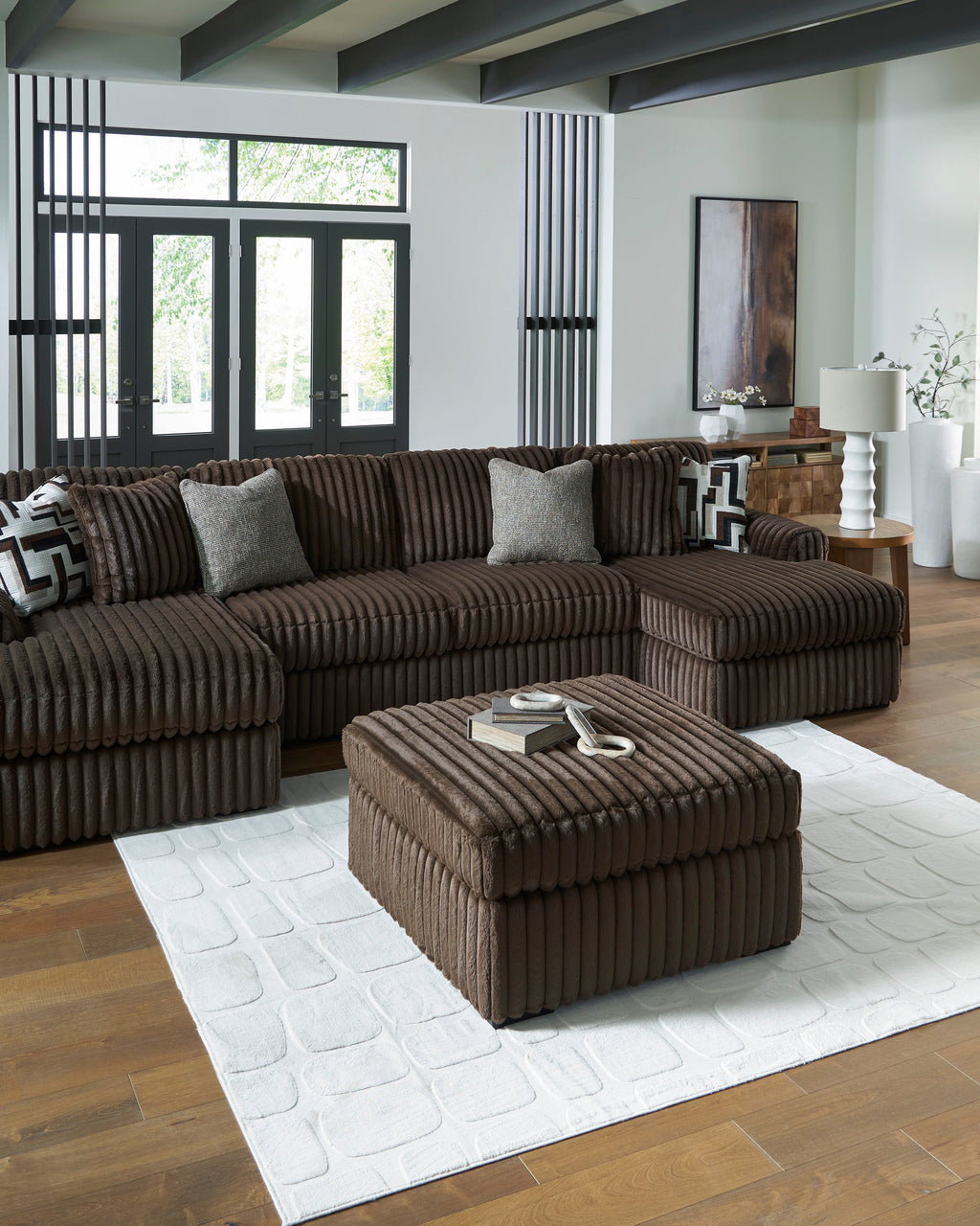Midnight-Madness Chocolate Oversized Accent Ottoman