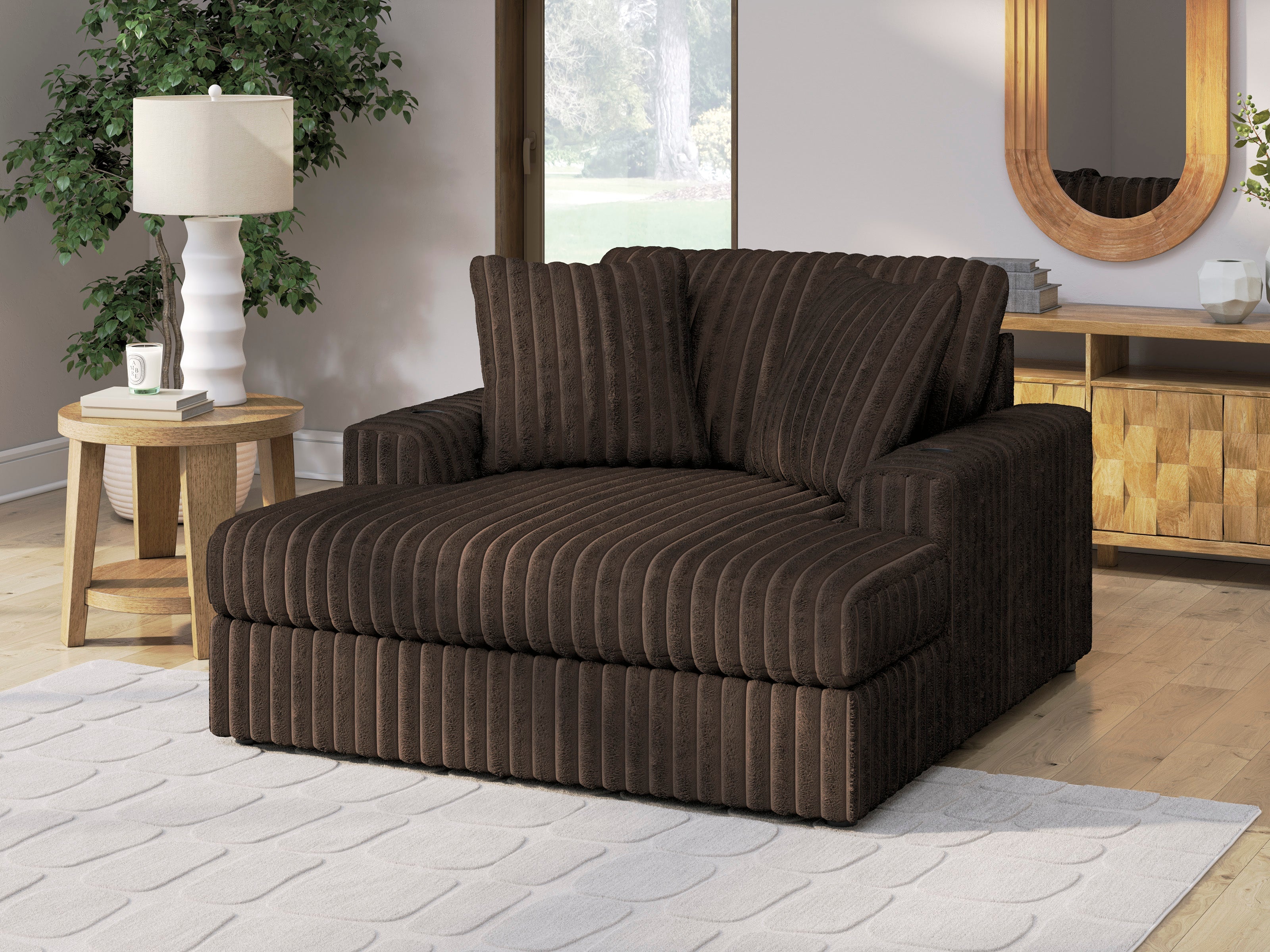 Midnight-Madness Chocolate Oversized Chaise