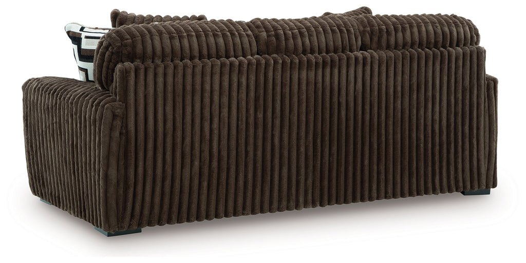 Midnight-Madness Chocolate Sofa, Loveseat and Oversized Accent Ottoman