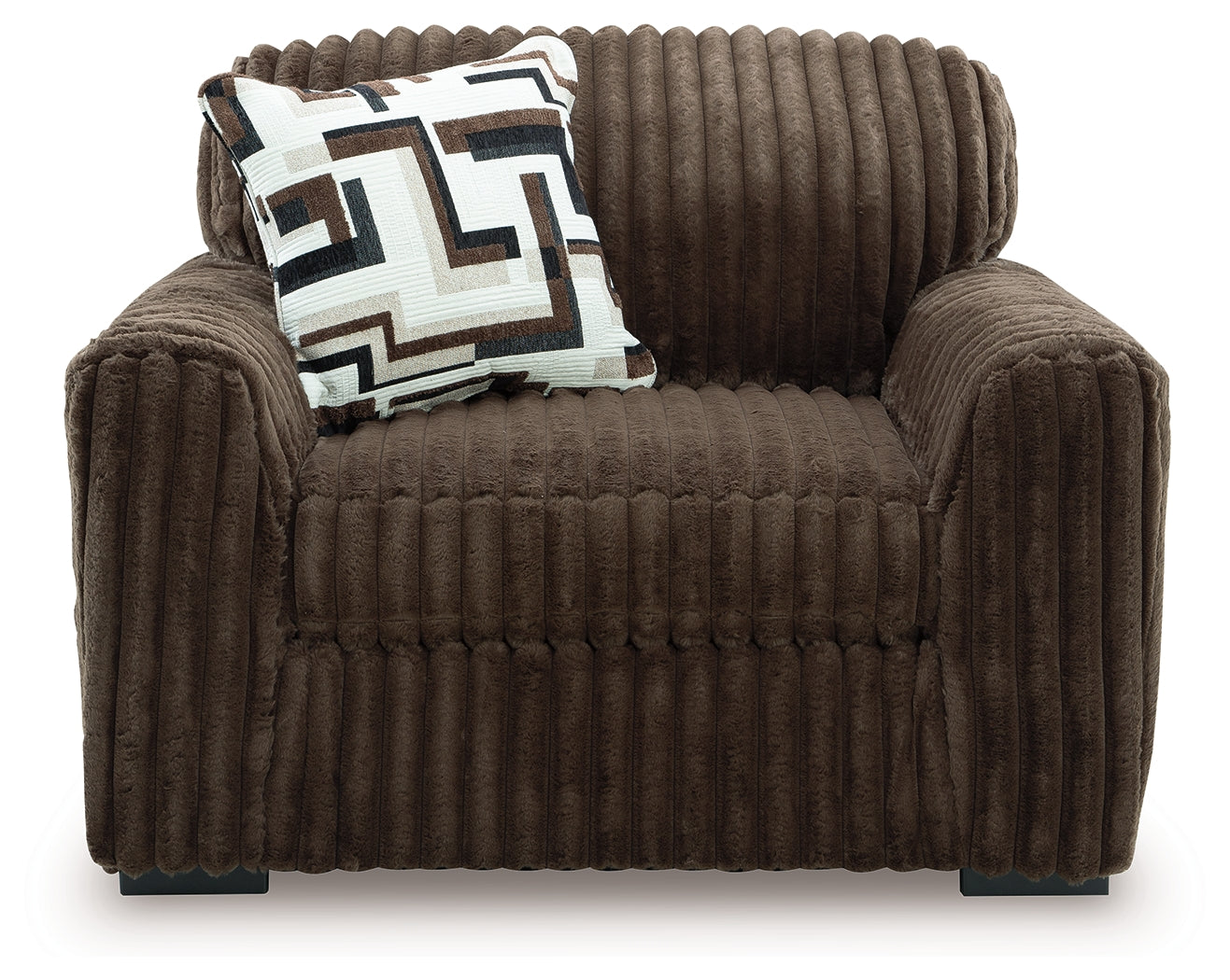 Midnight-Madness Chocolate Sofa, Oversized Chair and Accent Ottoman