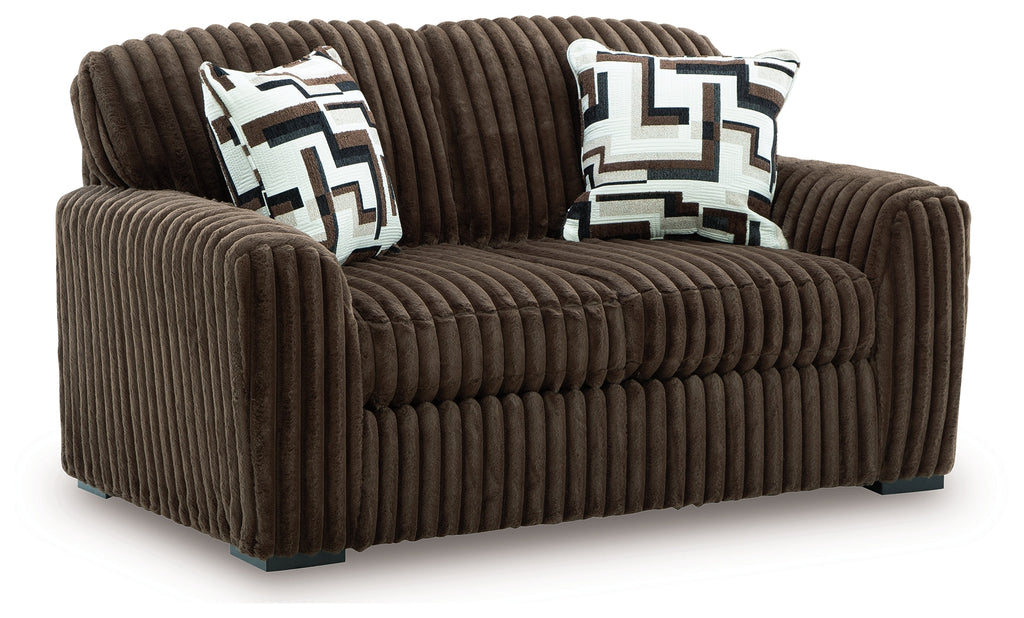 Midnight-Madness Chocolate Sofa and Loveseat