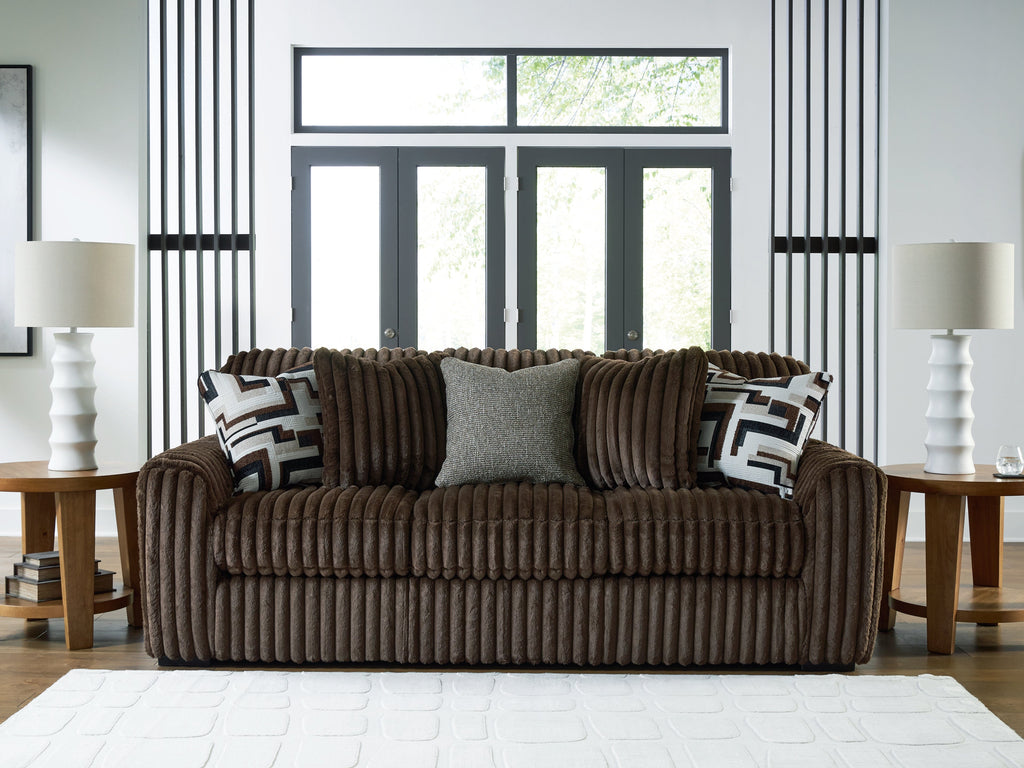 Midnight-Madness Chocolate Sofa and Loveseat
