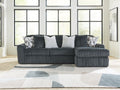 Midnight-Madness Gunmetal 2 Pc Sectional Sofa Chaise