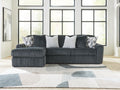 Midnight-Madness Gunmetal 2-Piece Sectional Sofa Chaise