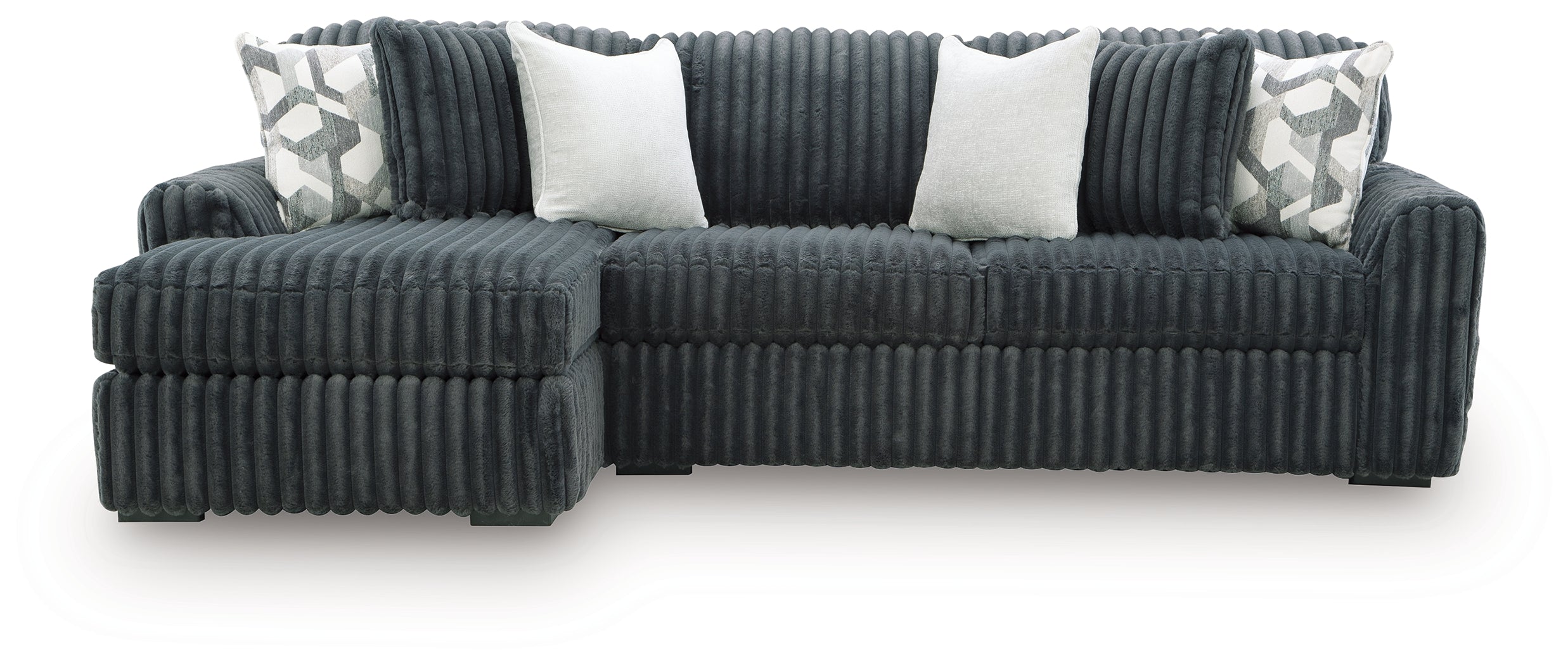 Midnight-Madness Gunmetal 2-Piece Sectional Sofa Chaise