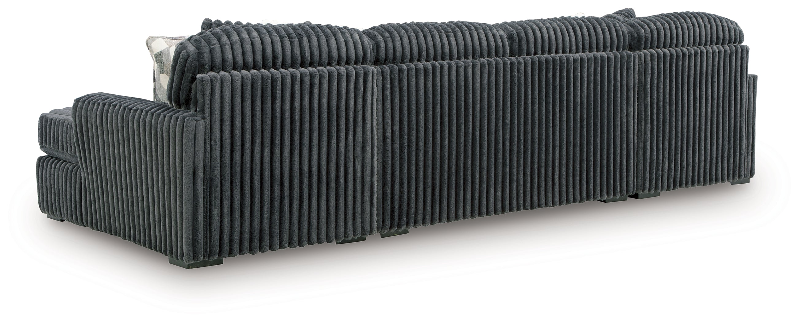 Midnight-Madness Gunmetal 3 Pc Double Chaise Sectional