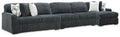 Midnight-Madness Gunmetal 3-Piece Sectional with Chaise