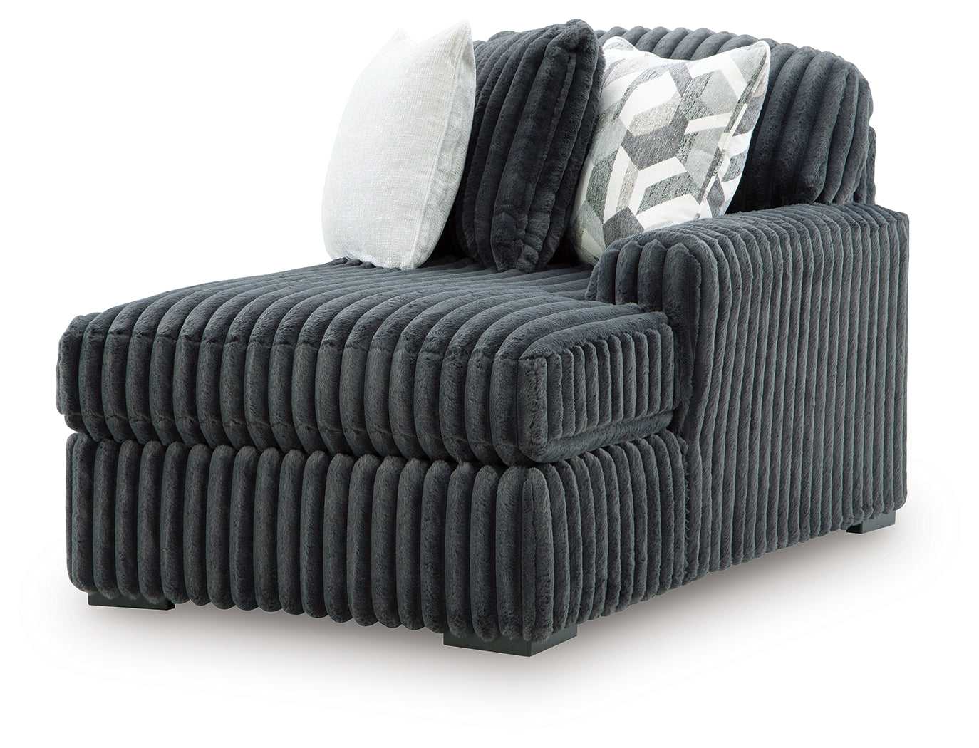 Midnight-Madness Gunmetal 3-Piece Sectional with Chaise
