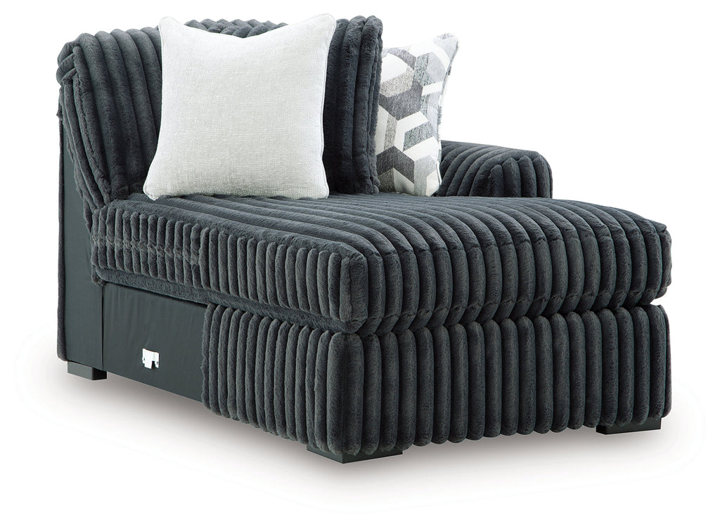 Midnight-Madness Gunmetal 3-Piece Sectional with Chaise