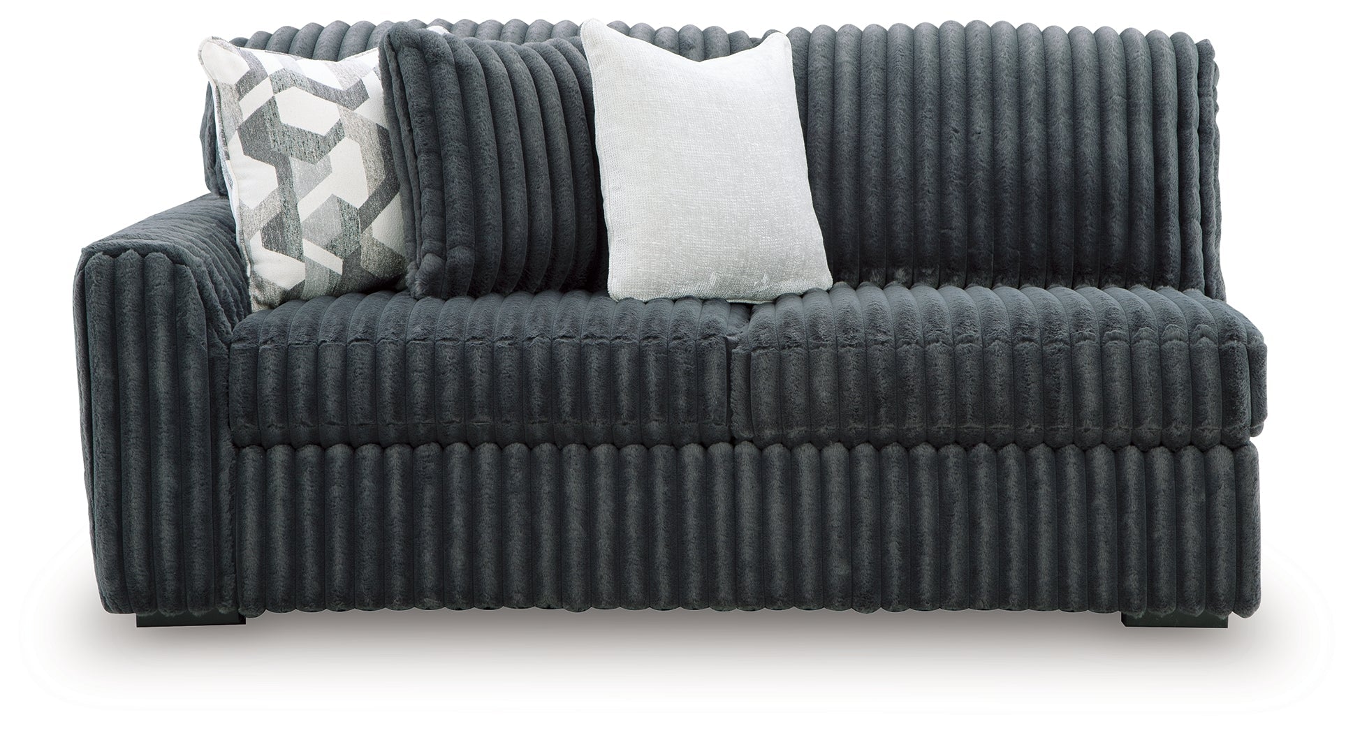 Midnight-Madness Gunmetal 3-Piece Sectional with Chaise