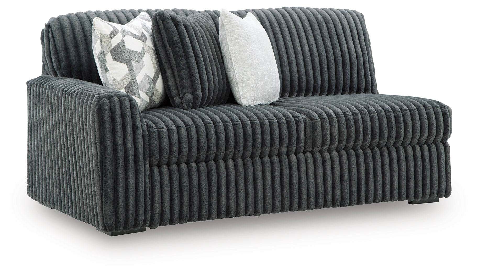 Midnight-Madness Gunmetal 3-Piece Sectional with Chaise