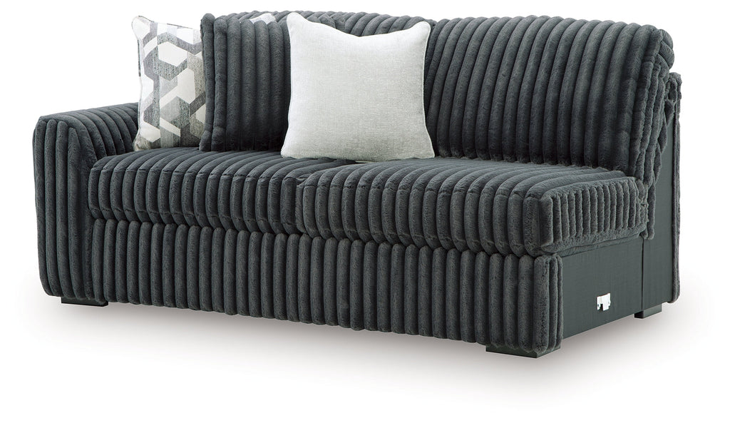 Midnight-Madness Gunmetal 3-Piece Sectional with Chaise