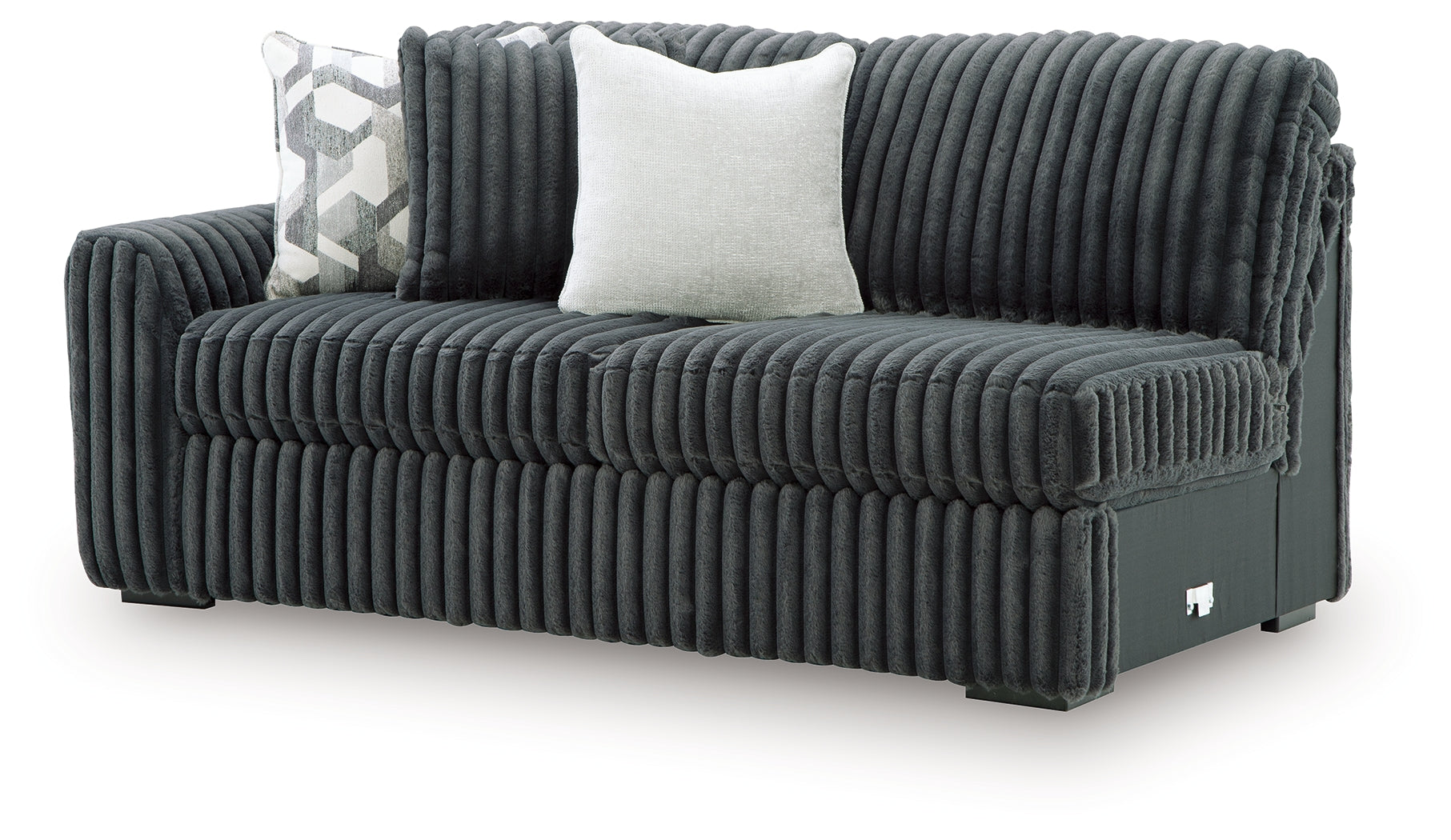 Midnight-Madness Gunmetal 3-Piece Sectional with Chaise