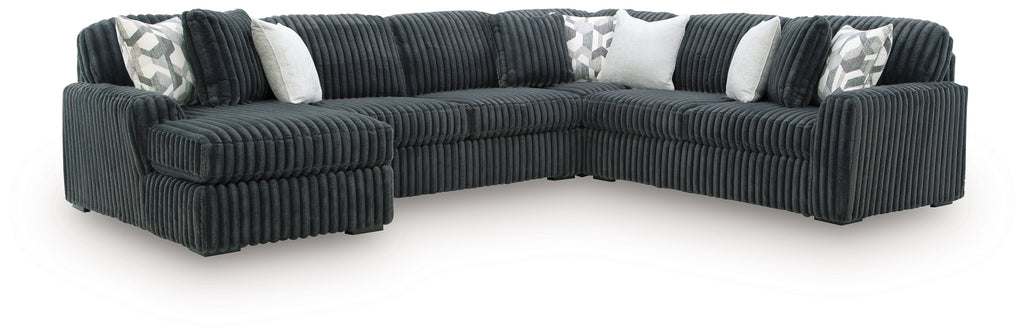 Midnight-Madness Gunmetal 4-Piece Sectional with Chaise