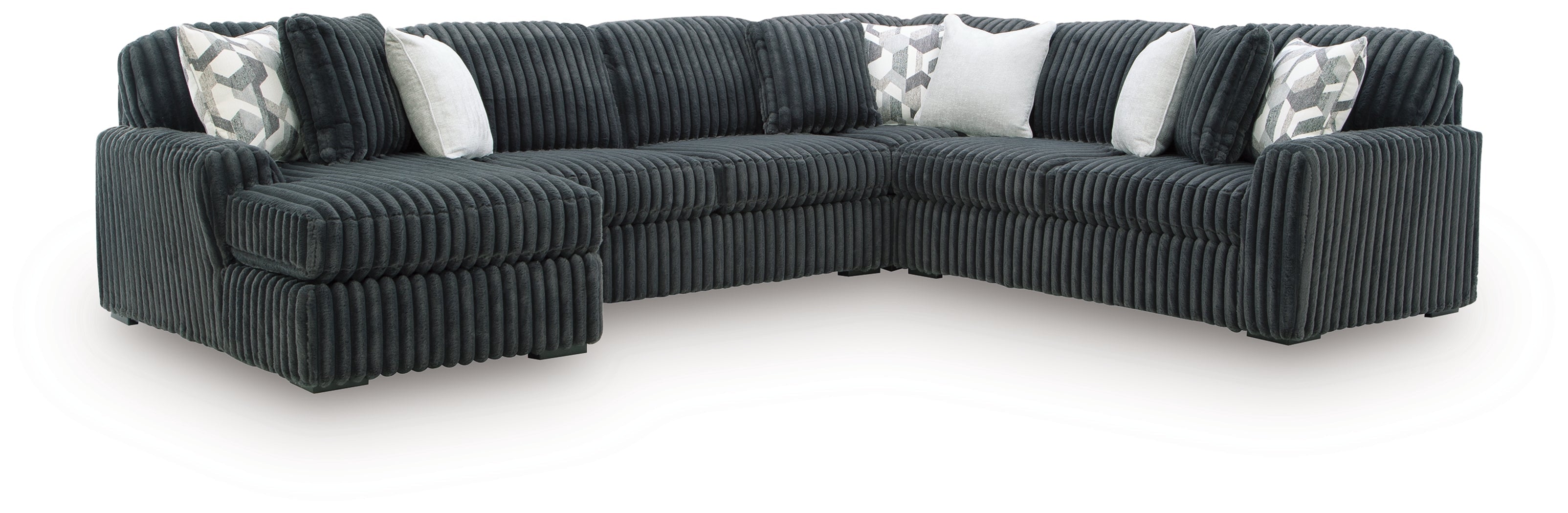 Midnight-Madness Gunmetal 4-Piece Sectional with Chaise