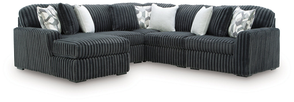 Midnight-Madness Gunmetal 5 Pc Sectional with Chaise