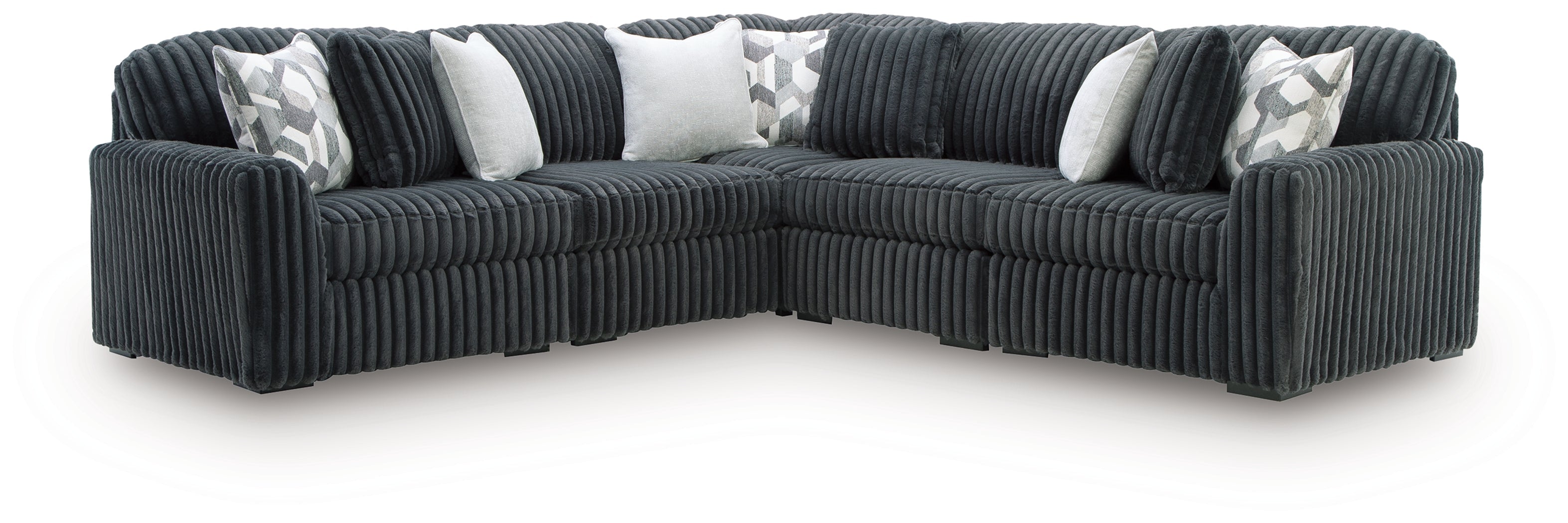 Midnight-Madness Gunmetal 5-Piece Sectional