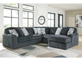 Midnight-Madness Gunmetal 5-Piece Sectional w/ Chaise