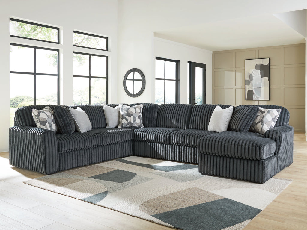 Midnight-Madness Gunmetal 6-Piece Sectional with Chaise