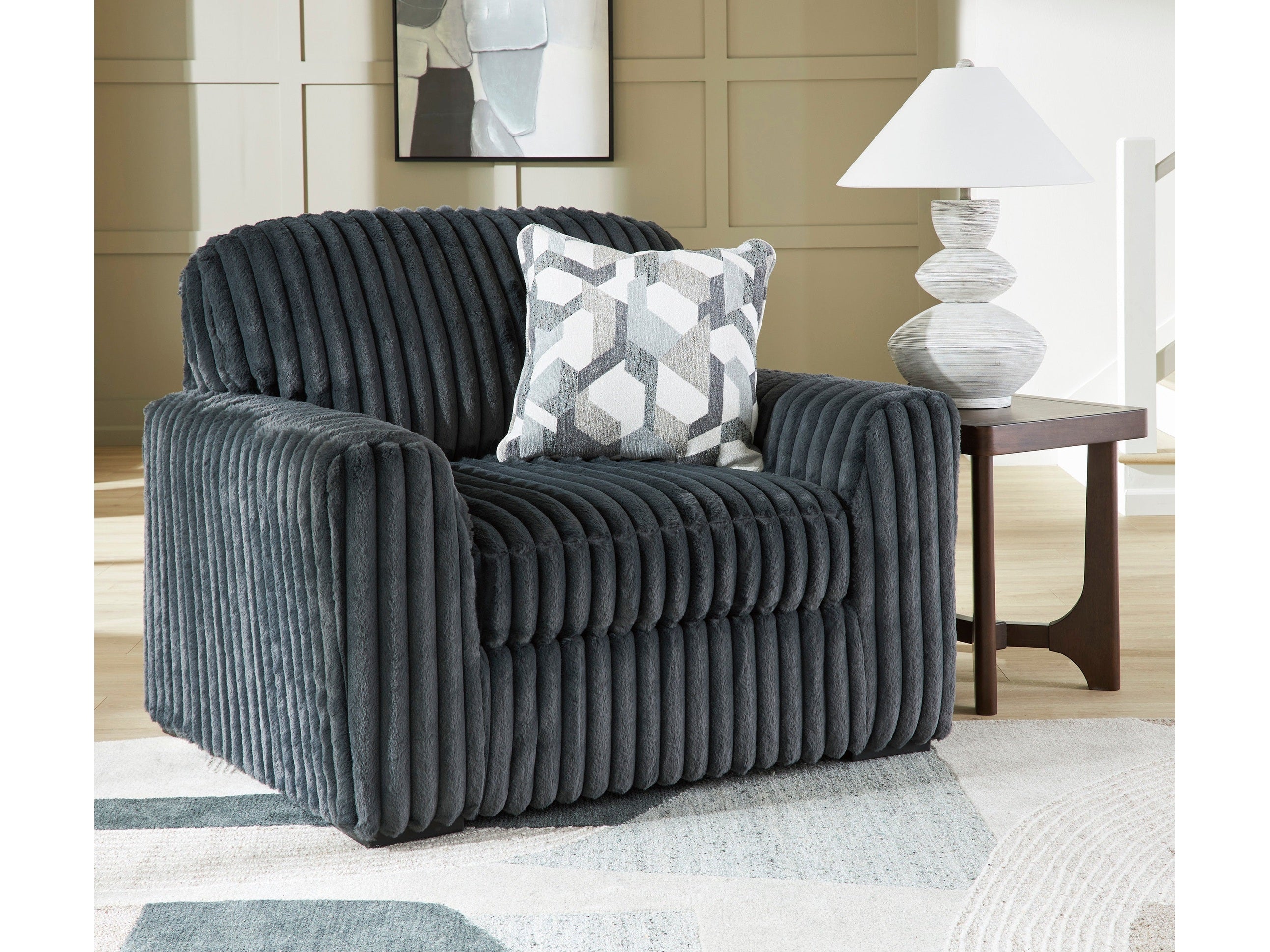Midnight-Madness Gunmetal Chair and a Half