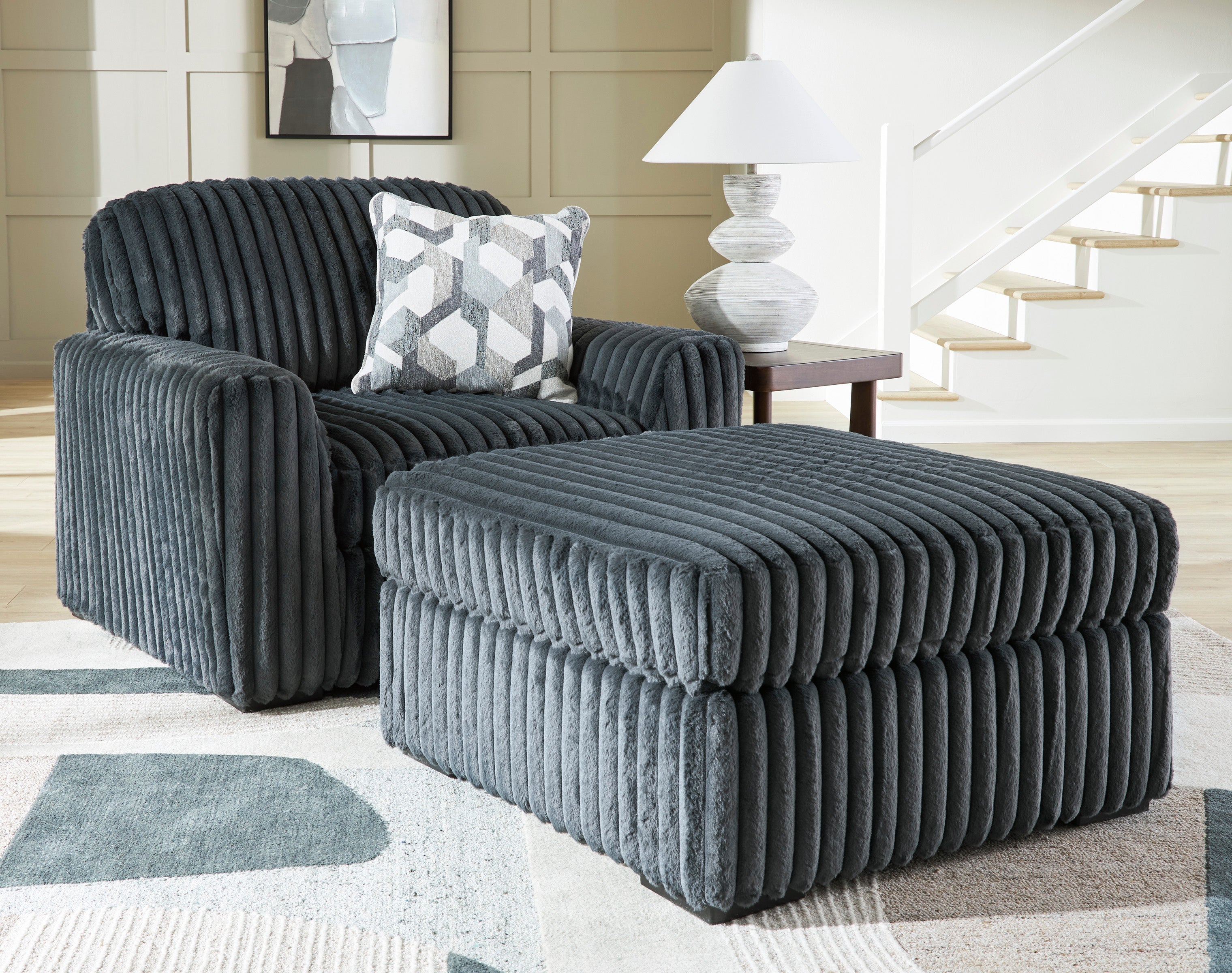 Midnight-Madness Gunmetal Chair and a Half