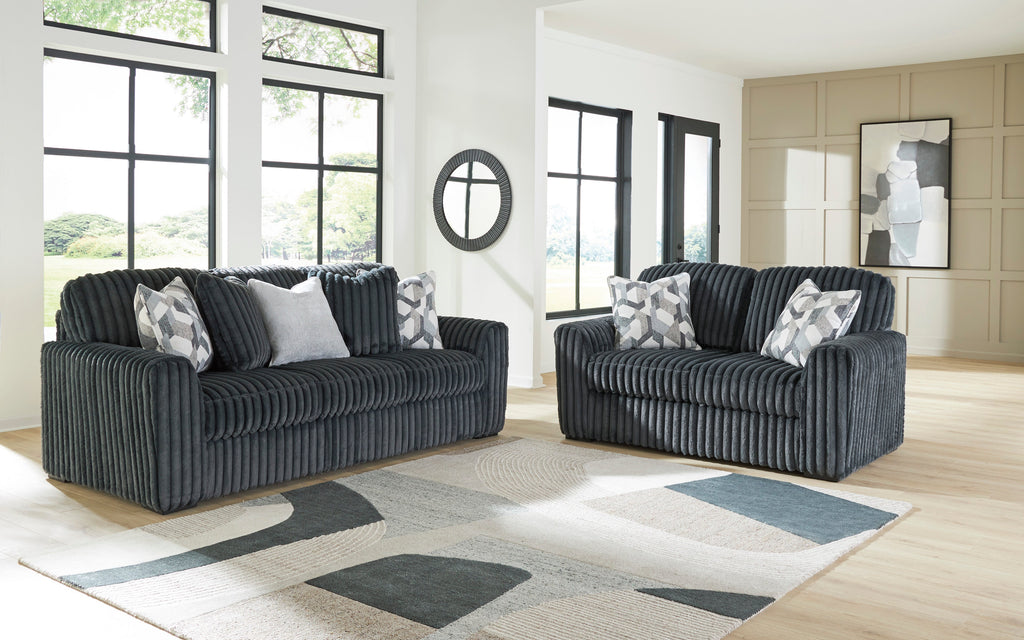 Midnight-Madness Gunmetal Loveseat