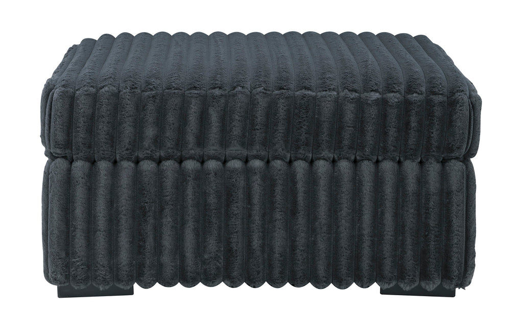 Midnight-Madness Gunmetal Oversized Accent Ottoman