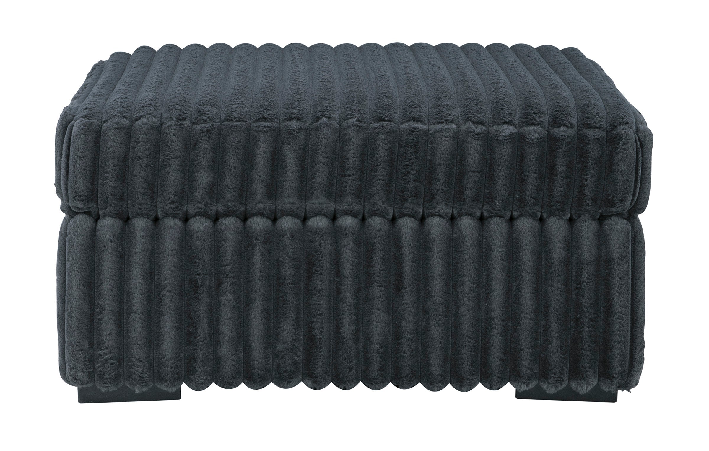 Midnight-Madness Gunmetal Oversized Accent Ottoman