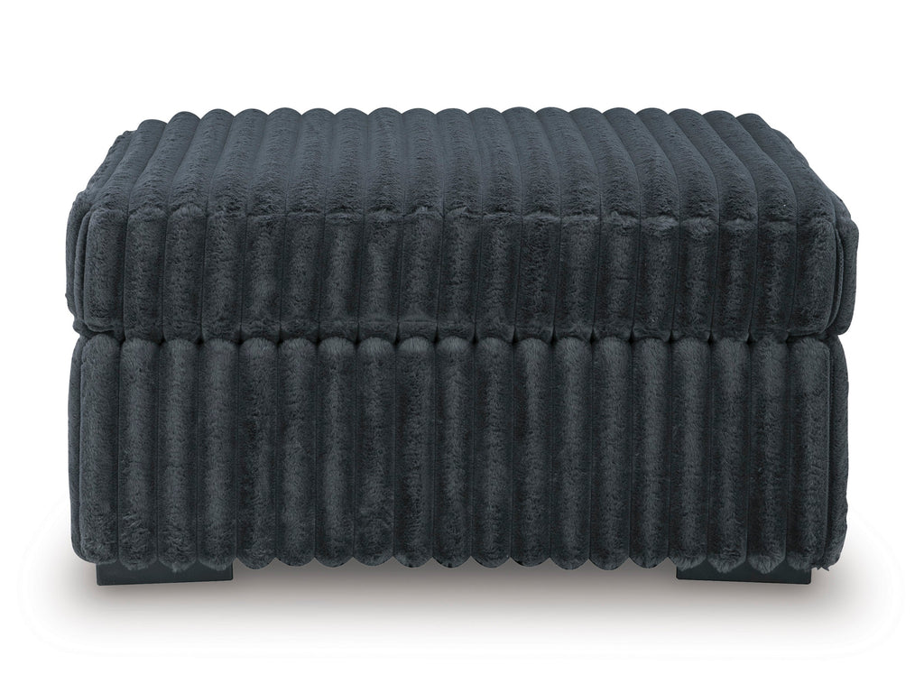 Midnight-Madness Gunmetal Oversized Accent Ottoman