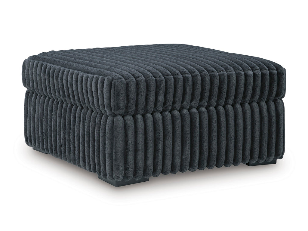 Midnight-Madness Gunmetal Oversized Accent Ottoman