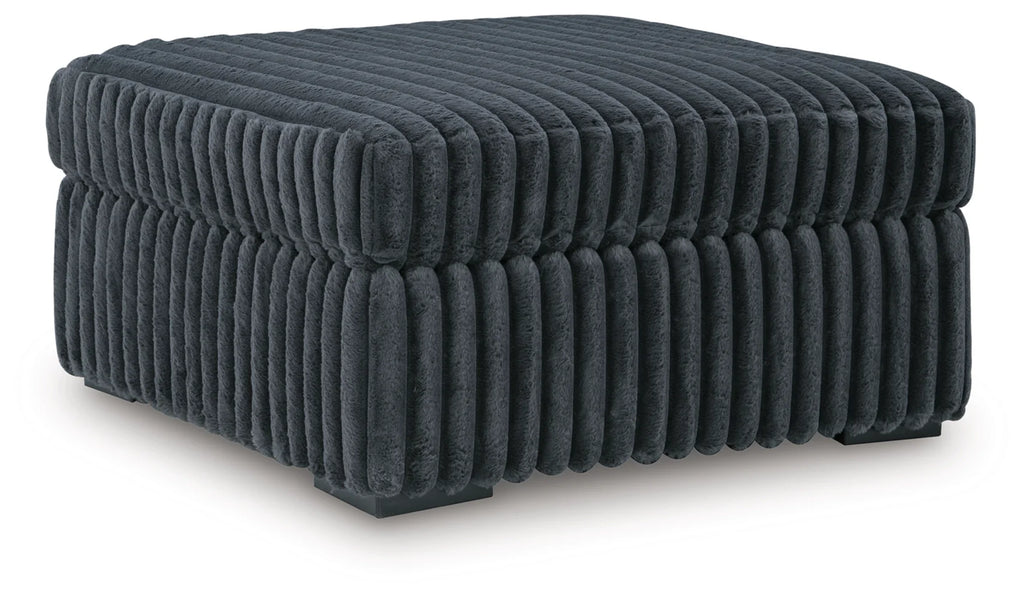 Midnight-Madness Gunmetal Oversized Accent Ottoman