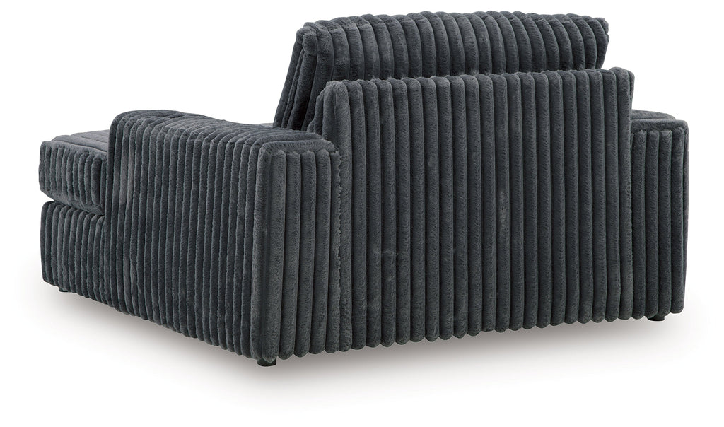 Midnight-Madness Gunmetal Sofa, Loveseat and Oversized Chaise