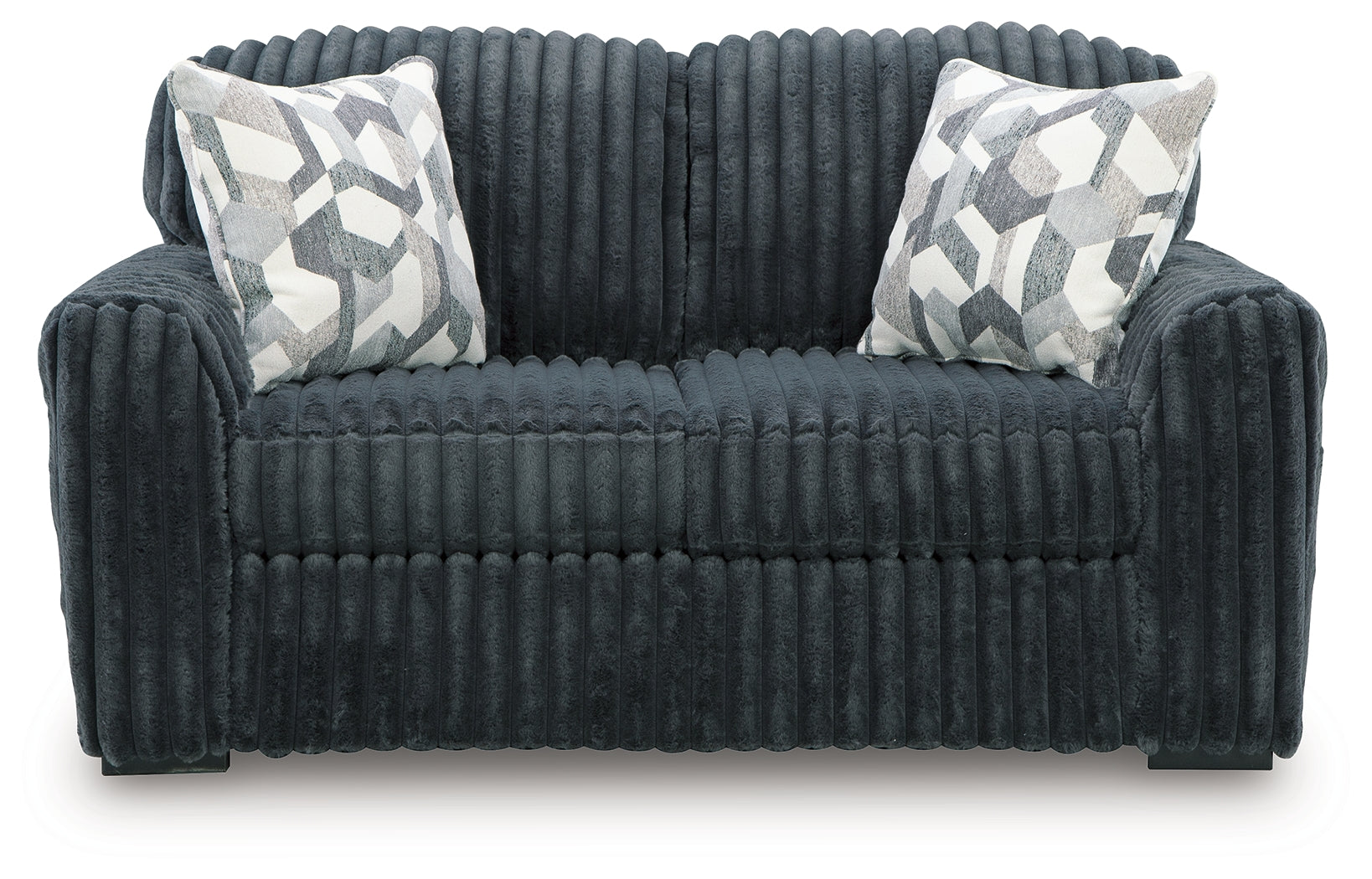Midnight-Madness Gunmetal Sofa, Loveseat and Oversized Chaise