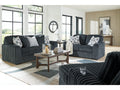 Midnight-Madness Gunmetal Sofa, Loveseat and Oversized Chaise